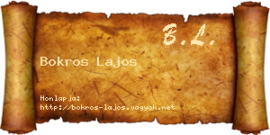 Bokros Lajos névjegykártya