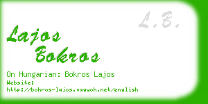 lajos bokros business card